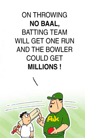 Pakistan Cricket Cartoons, Cricket Cartoons Pakistan Bowlers, Pakistan Bowlers Through No balls and many more sports cartoons from Teluguone.com